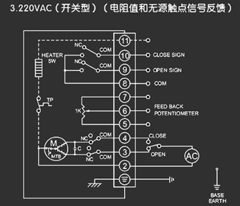 220VAC開關型<a href='http://www.sduq.cn/Product/diefa/diandongdiefa/' target='_blank'>電動<a href='http://www.sduq.cn/Product/diefa/' target='_blank'>蝶閥</a></a>接線圖