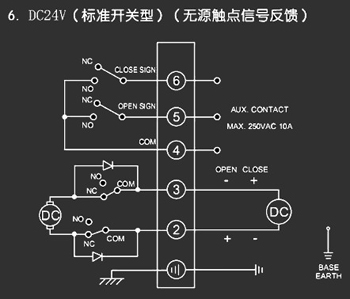 ＤＣ24Ｖ標準開關型<a href='http://www.sduq.cn/Product/diefa/diandongdiefa/' target='_blank'>電動<a href='http://www.sduq.cn/Product/diefa/' target='_blank'>蝶閥</a></a>接線圖